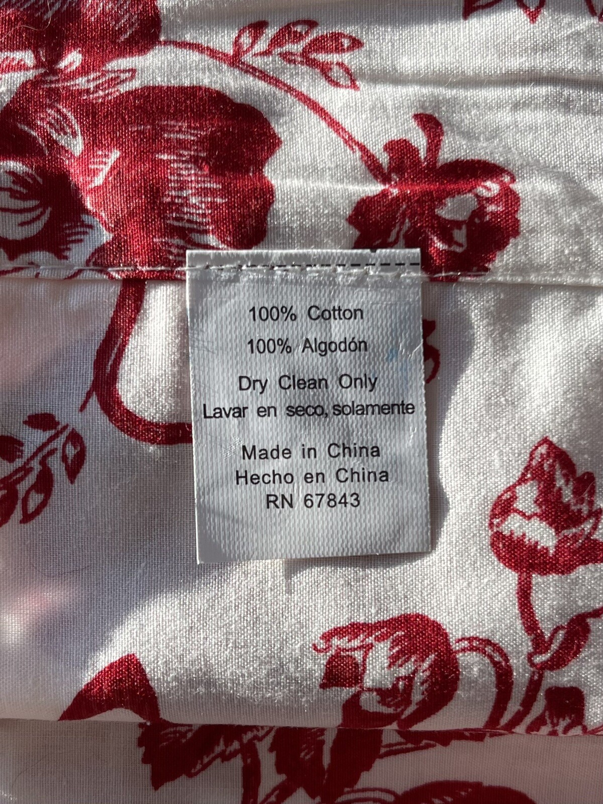 Colonial Williamsburg Valance 78”x17.5” Red Floral New w/Tags