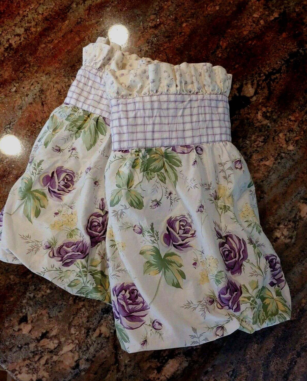 Pr American Pacific Cotton Floral Ruffled Balloon Valances 68×18