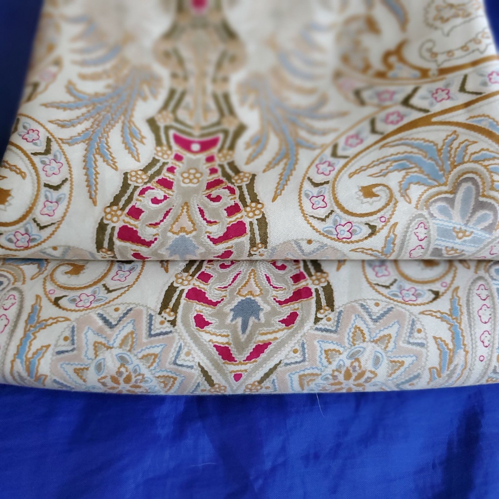 2 NWOT 80×18″ Valances «Noble Excellence» 100% Cotton Satin High Sheen Chintz