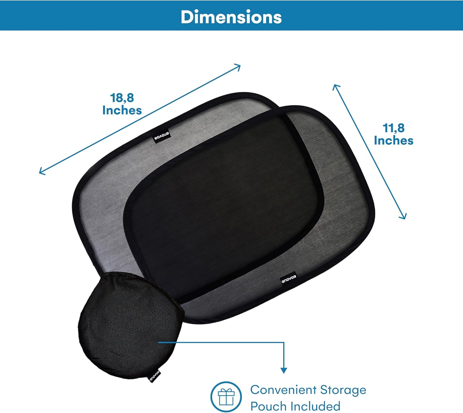 2-Pack Car Window Shades by – 19″ X 12″ in Side Window Cover for Suvs, Sedans,