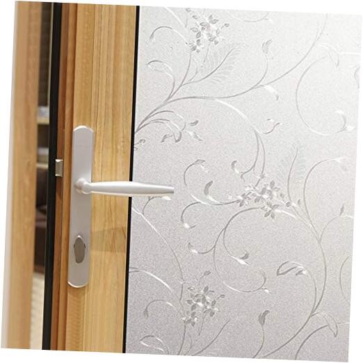 Frosted Privacy Window Film, Glass Door Privacy Film 35.4×78.7 Inches Wheat