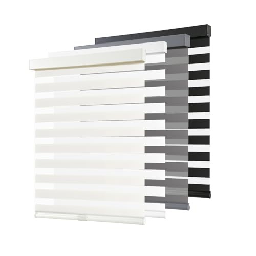Cordless Zebra Blinds for Windows Pull Down Roller Window 20″W x 72″H Beige