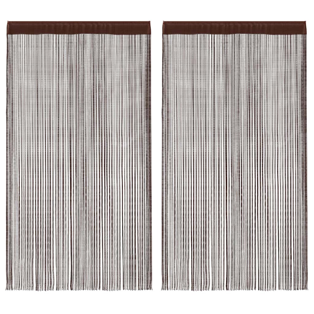 Cable curtains 100×250 cm Brown 2 PCs