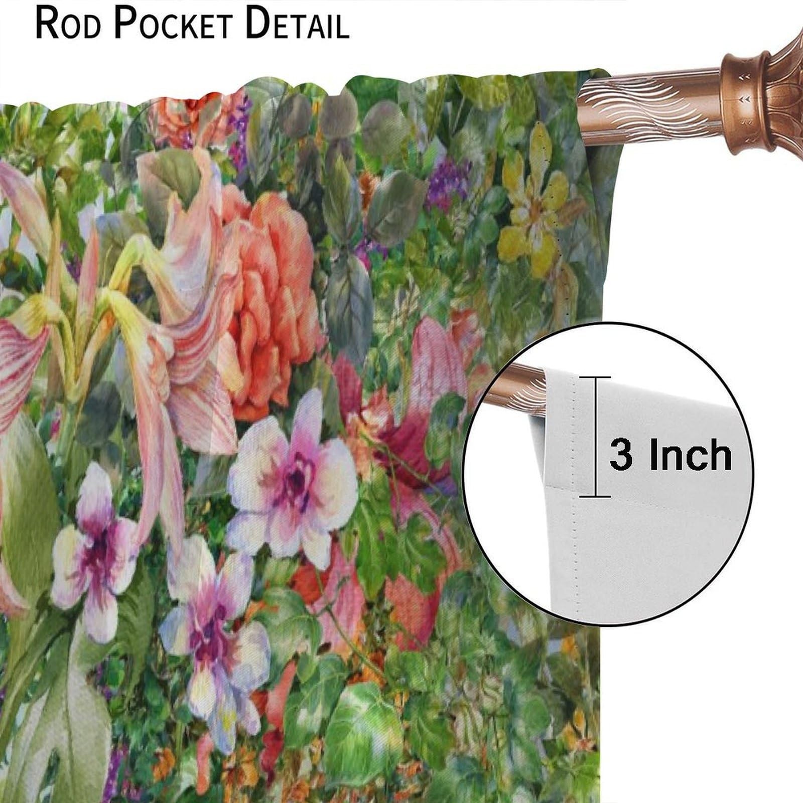 Hummingbird Spring Floral Curtains,Watercolor Pink Flower Plant Butterfly Hum…