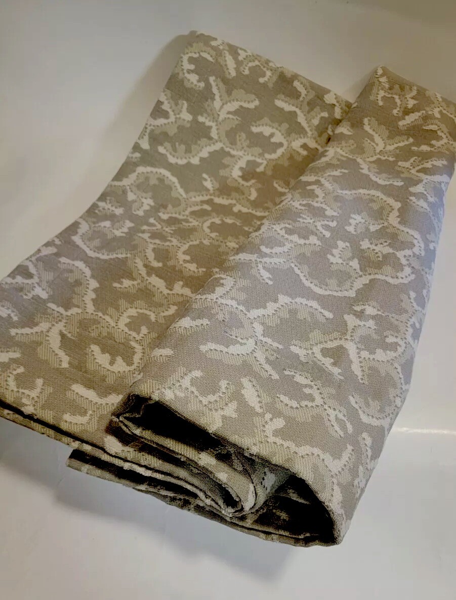 Italy Designer Drapery Curtain 1 Panel Frim Thick Canvas Upholstery Fabric Gray