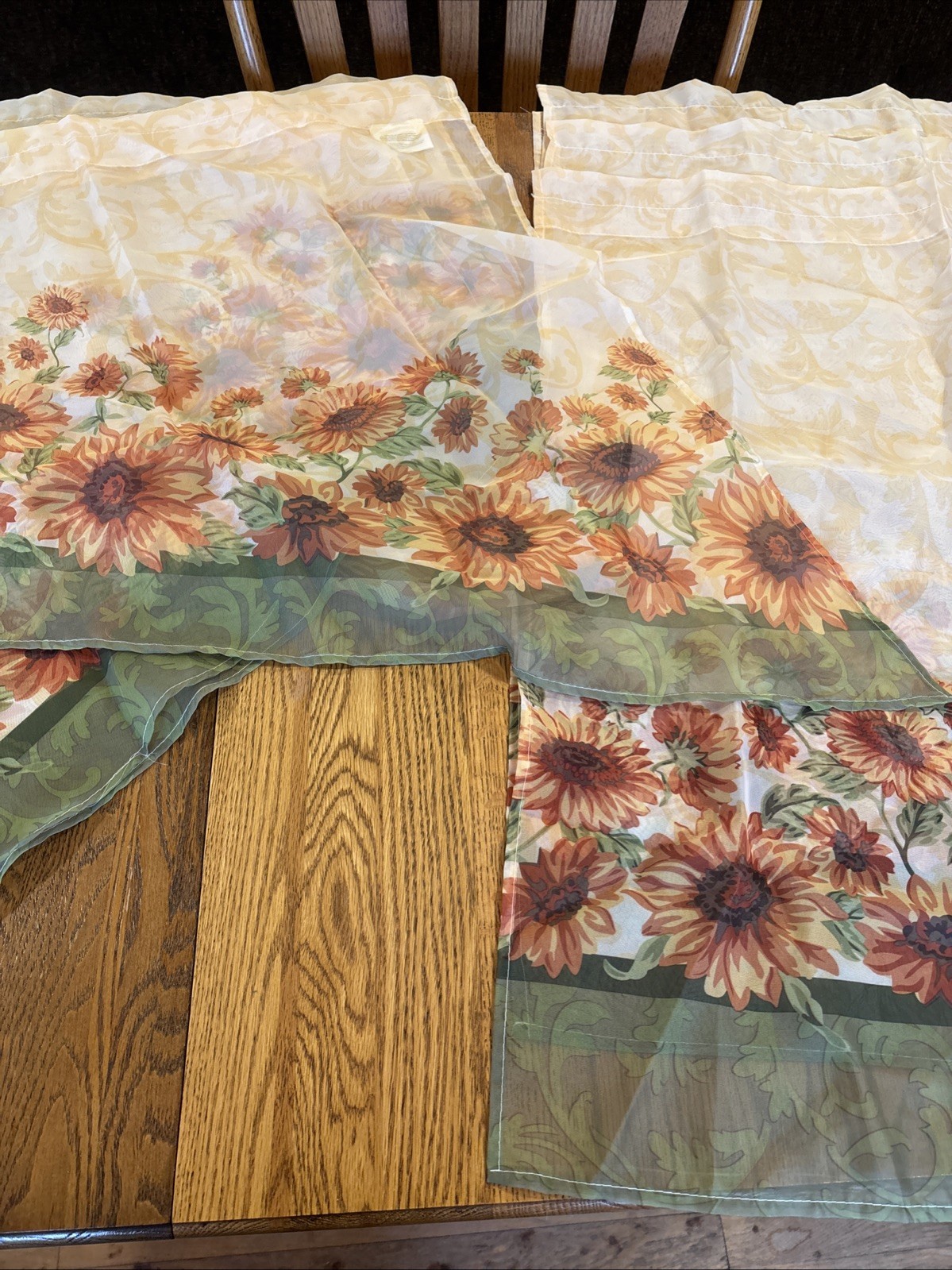 Sheer Floral Better Homes Yellow Green Sunflower Floral Curtains for 2 Windows