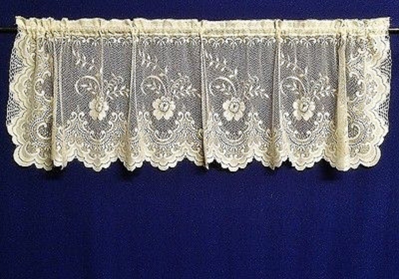 Heritage Lace Ivory Floriade Window Valance 60″ x 18″ Bedroom Dining Room