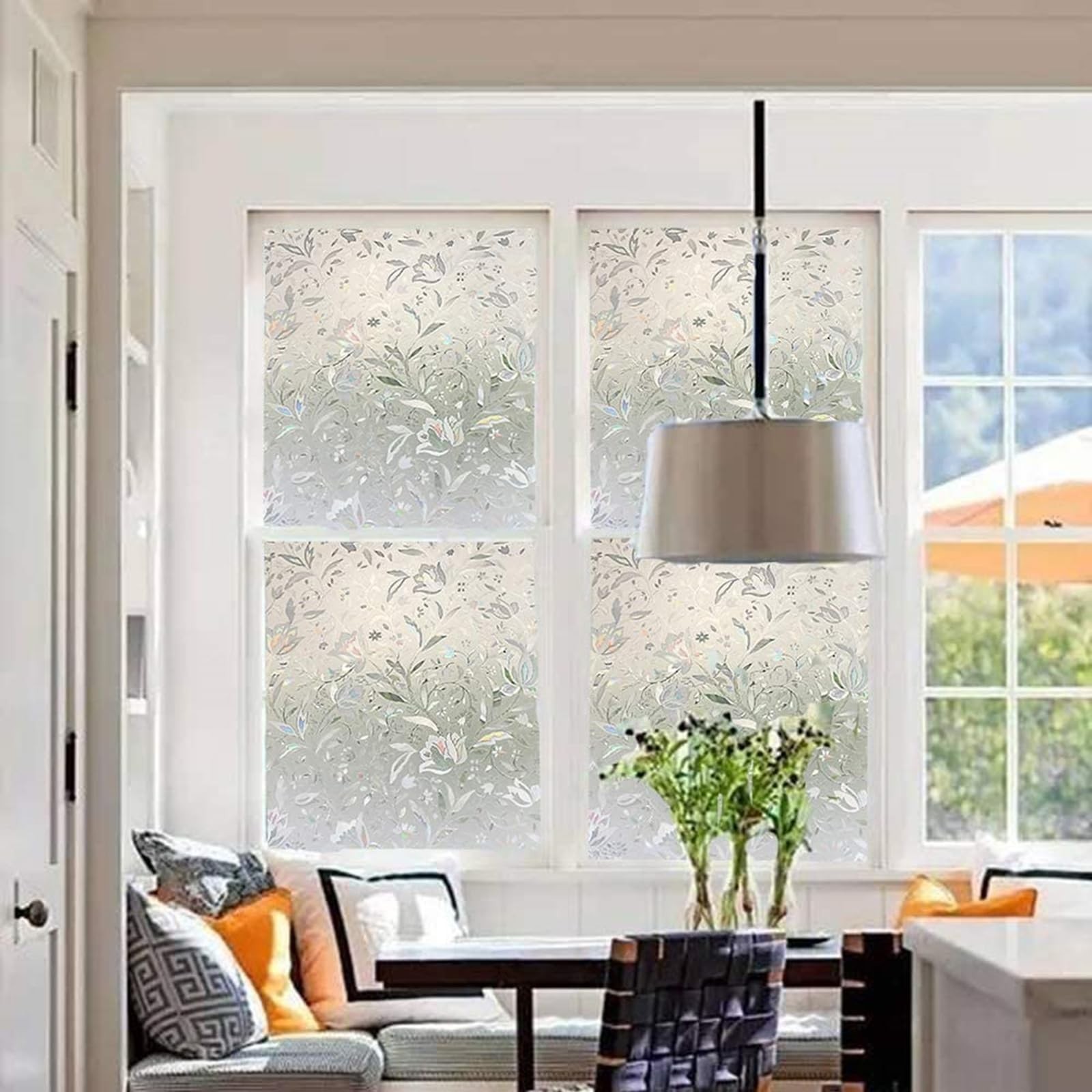 LEMON CLOUD Window Film, Decorative Window Privacy Film, 3D Stained Glass Win…