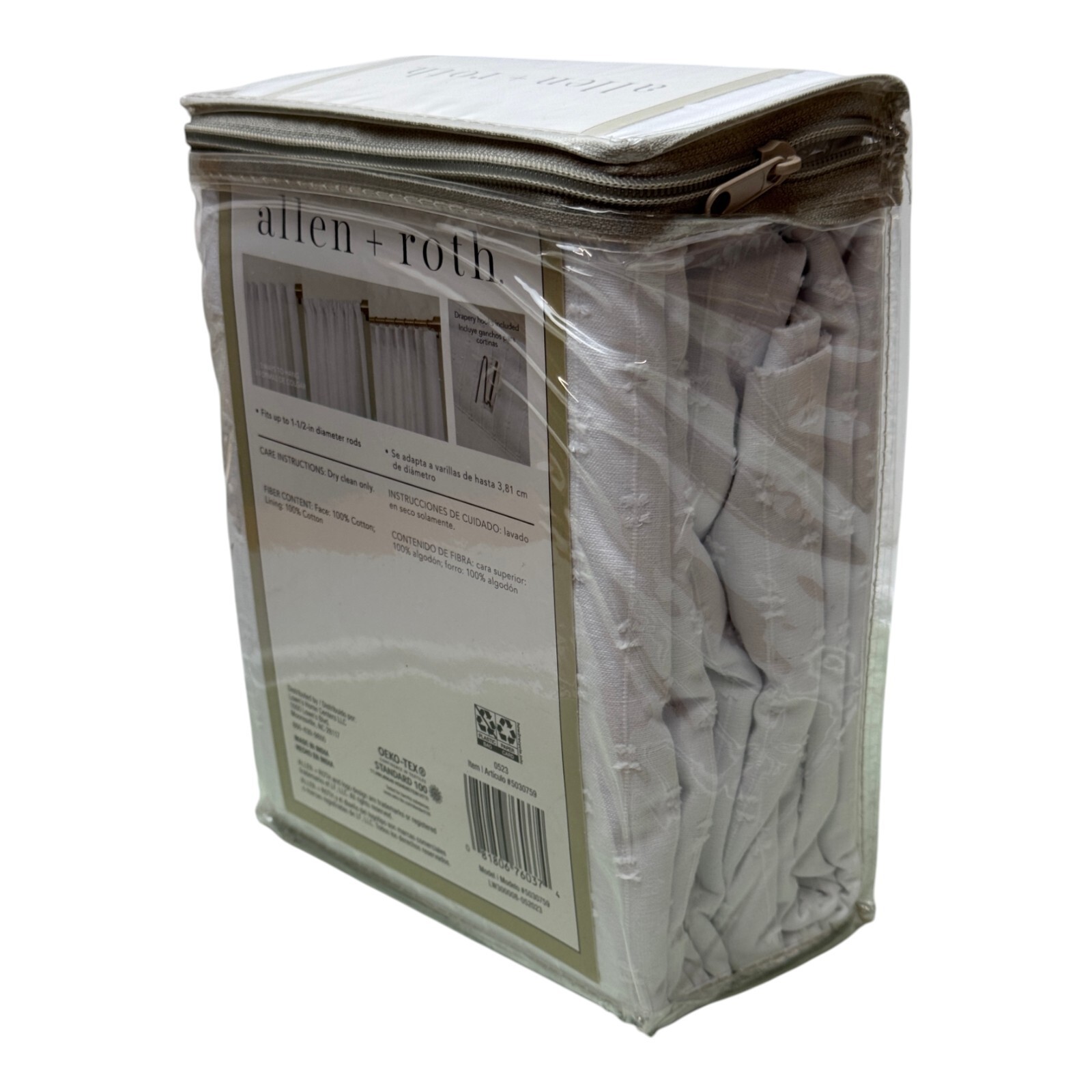 2PK – Allen + Roth 50 x 96 Shavano Ivory Linen Rod Pocket Curtain Panel, 5030759