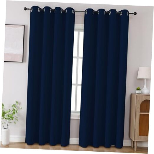 Blackout Curtains 84 inch Length 2 Panels 52″W x 84″L (Pack of 2) Navy Blue