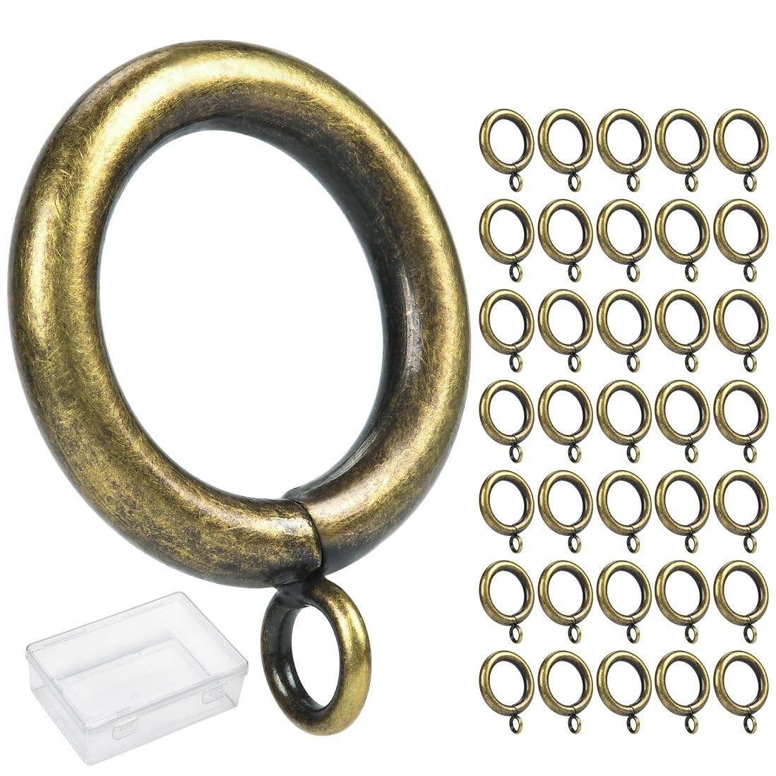 36 PCS Antique Brass 1.0″ Inner Diameter Metal Curtain Rings Eyelets