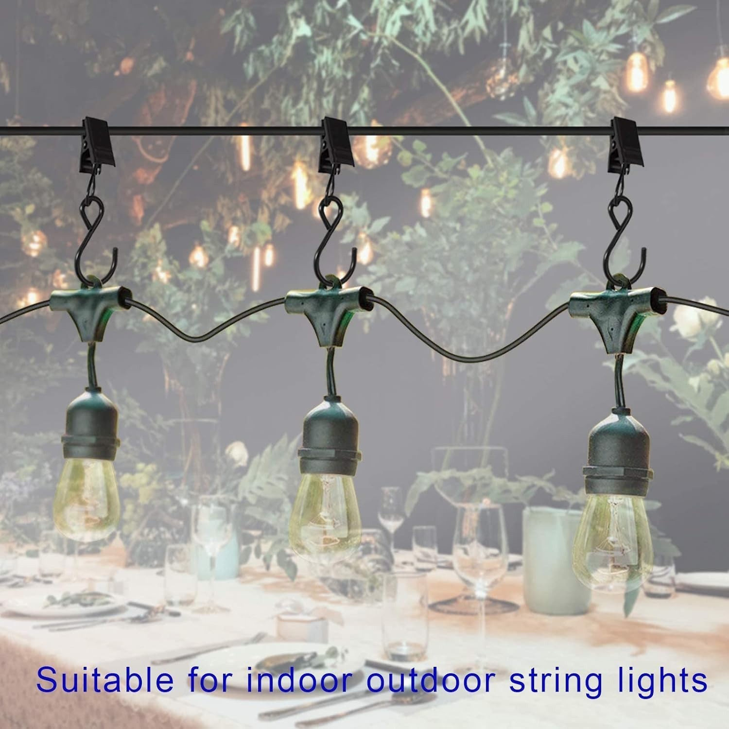 Stainless Steel S Hooks Curtain Clips, 50 Pack Hanging Party Lights Clips Han…