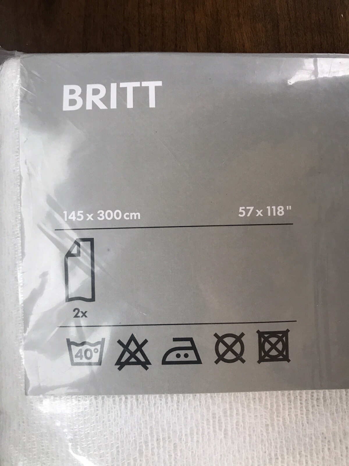 Ikea Britt White Mesh Curtains 2 Panels 57 x 118″ NIP