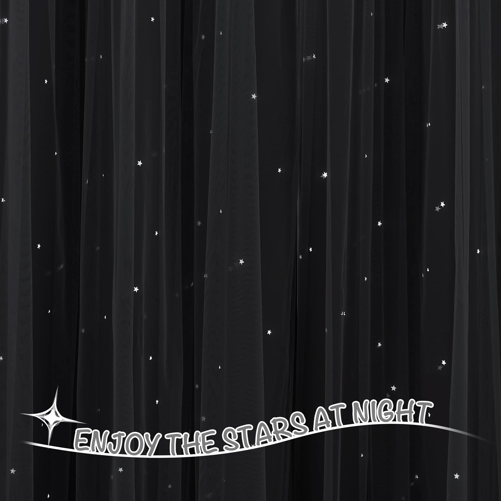 Blackout Curtains for Nursery – Stars Cutout Decor for Bedroom Aesthetic Wind…