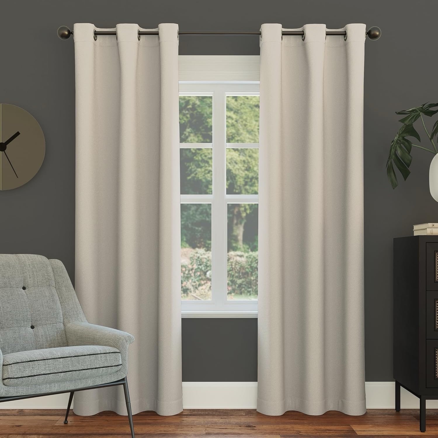Sun Zero Lichtenberg blackout curtain panel grommets 40 x 54in Pearl polyester