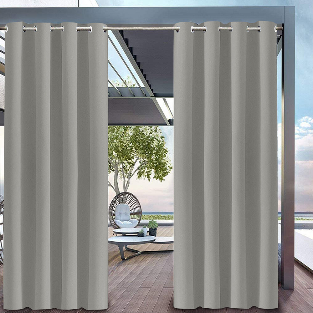 100×118″ Waterproof Outdoor Curtains for Patio Gazebo Blackout Drapes Sunblock