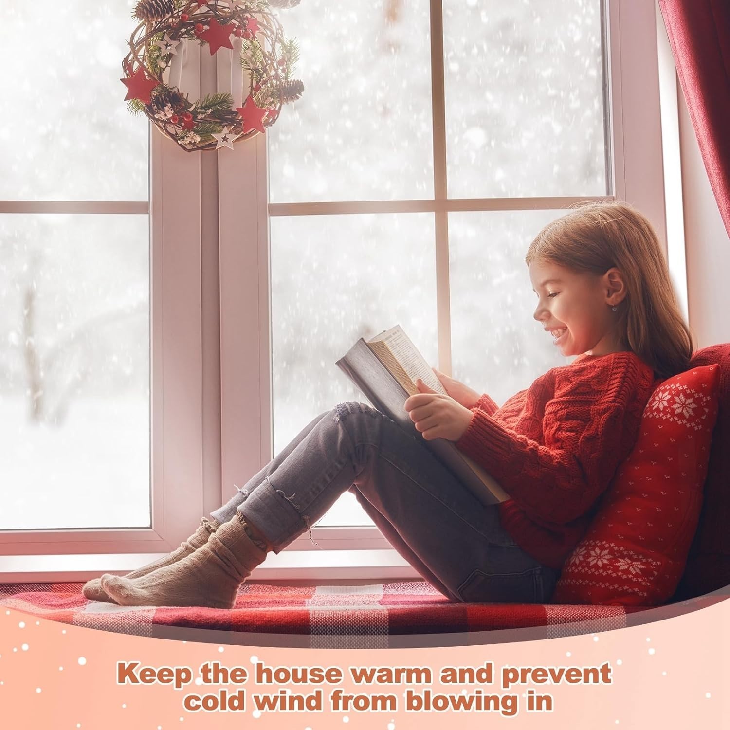 47×63 Window Insulation Kit, Reusable Clear Thermal Winterizing Cover Film