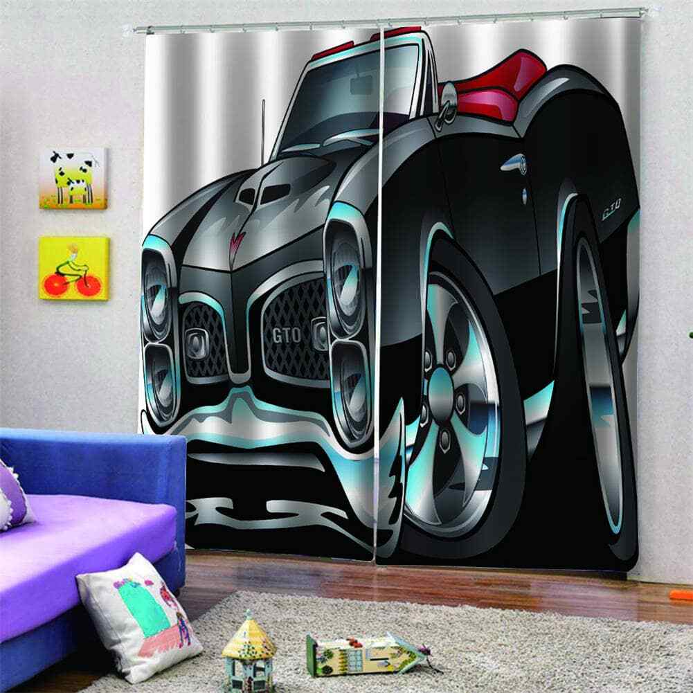 high-end dark green off-road vehicle Printing 3D Blockout Curtains Fabric Window