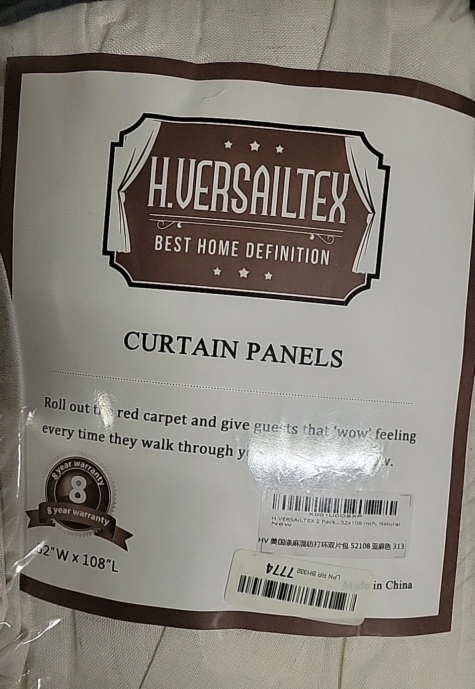 H.VERSAILTEX Natural Linen Sheer Curtains Flax Linen Blended Curtain Panels