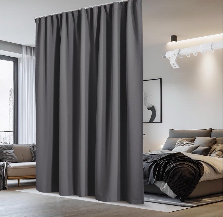 100% Blackout Linen Curtain Patio Sliding Door, W100 x L84 in Room Curtain Only