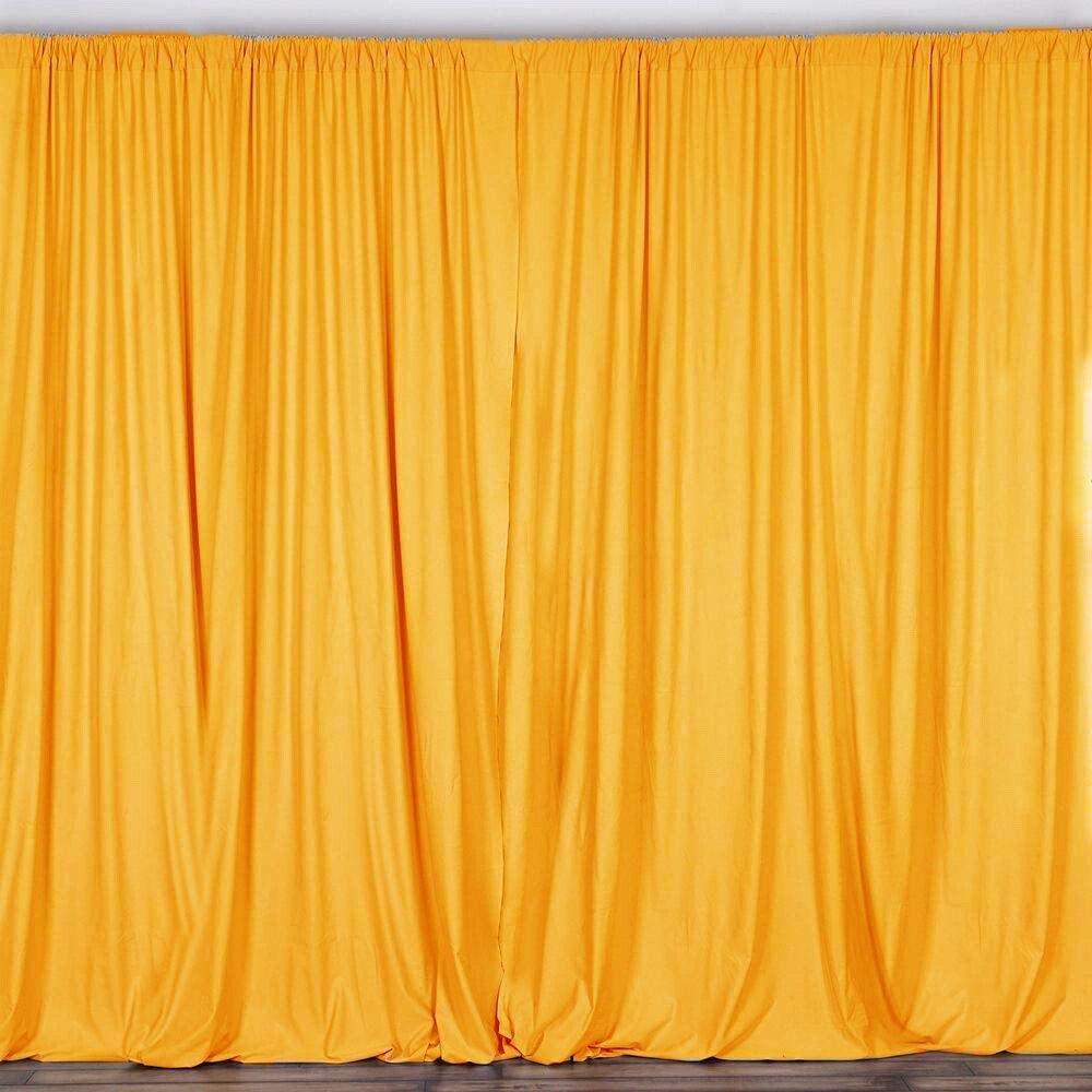2 pcs 10 feet x 10 feet Polyester Backdrop Drape Curtains Panels – MARIGOLD