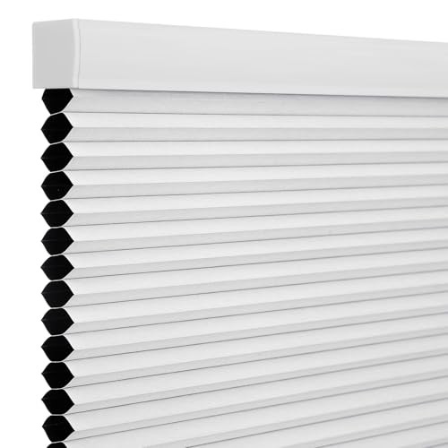 Blackout Blinds, Cordless Cellular Shades, 24″W x 64″H Blackout-white