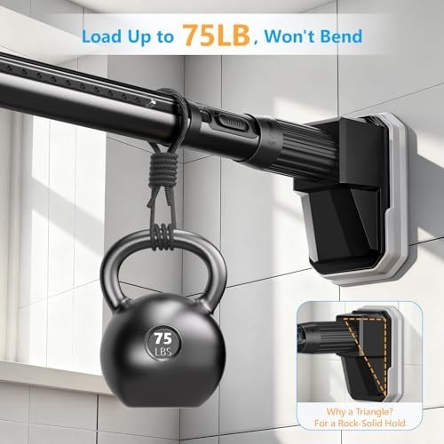 Adjustable Extra Long Tension Curtain Rod 41-139 Inch, No Drill, Heavy Duty, Ant