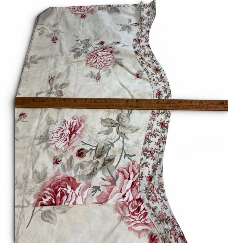 2 Waverly Valances Curtain Floral Cabbage Rose Shabby Chic 73” X 15”