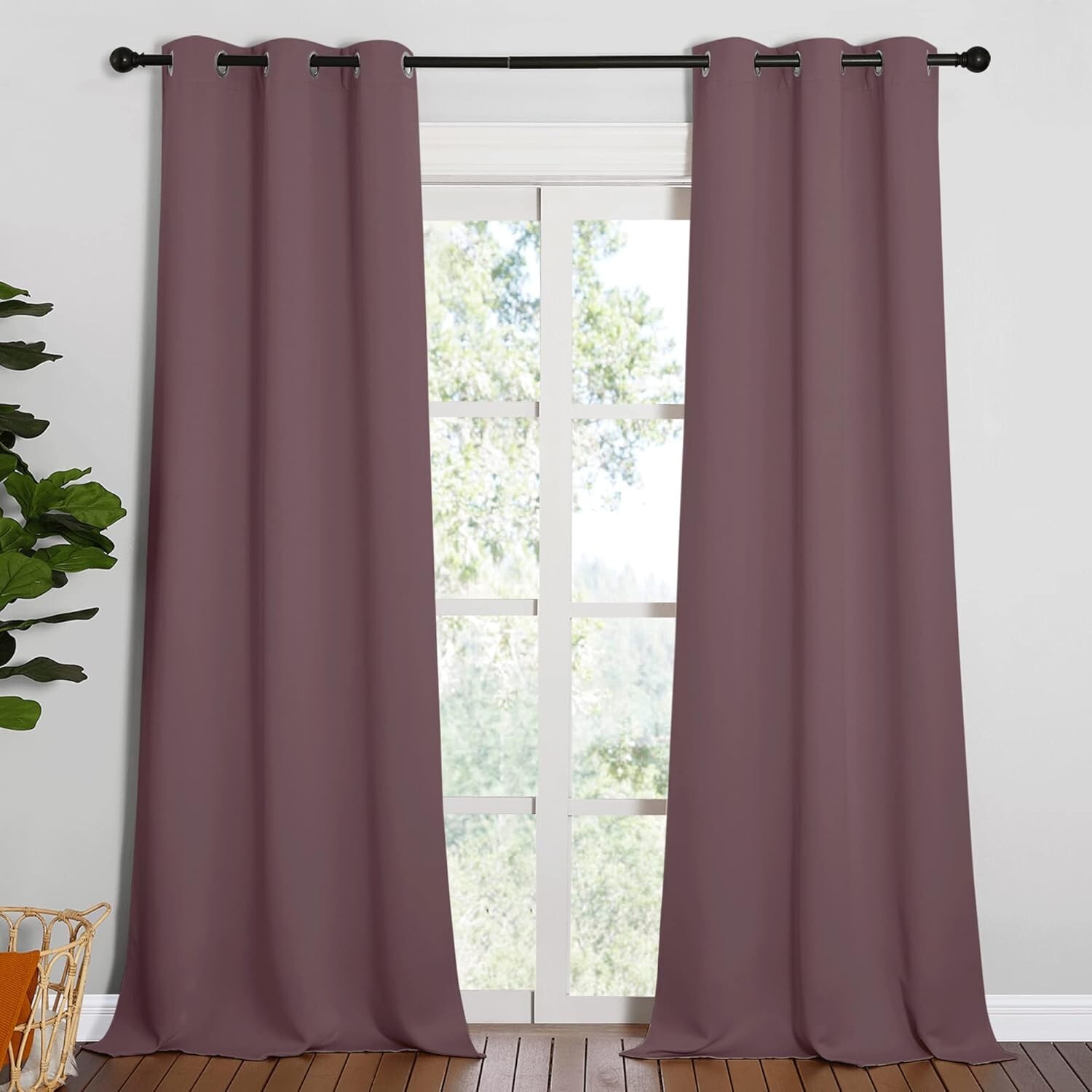 2 PCS Dry Rose 90″L x 42″W Protection Privacy Darkening Curtains For Bedroom
