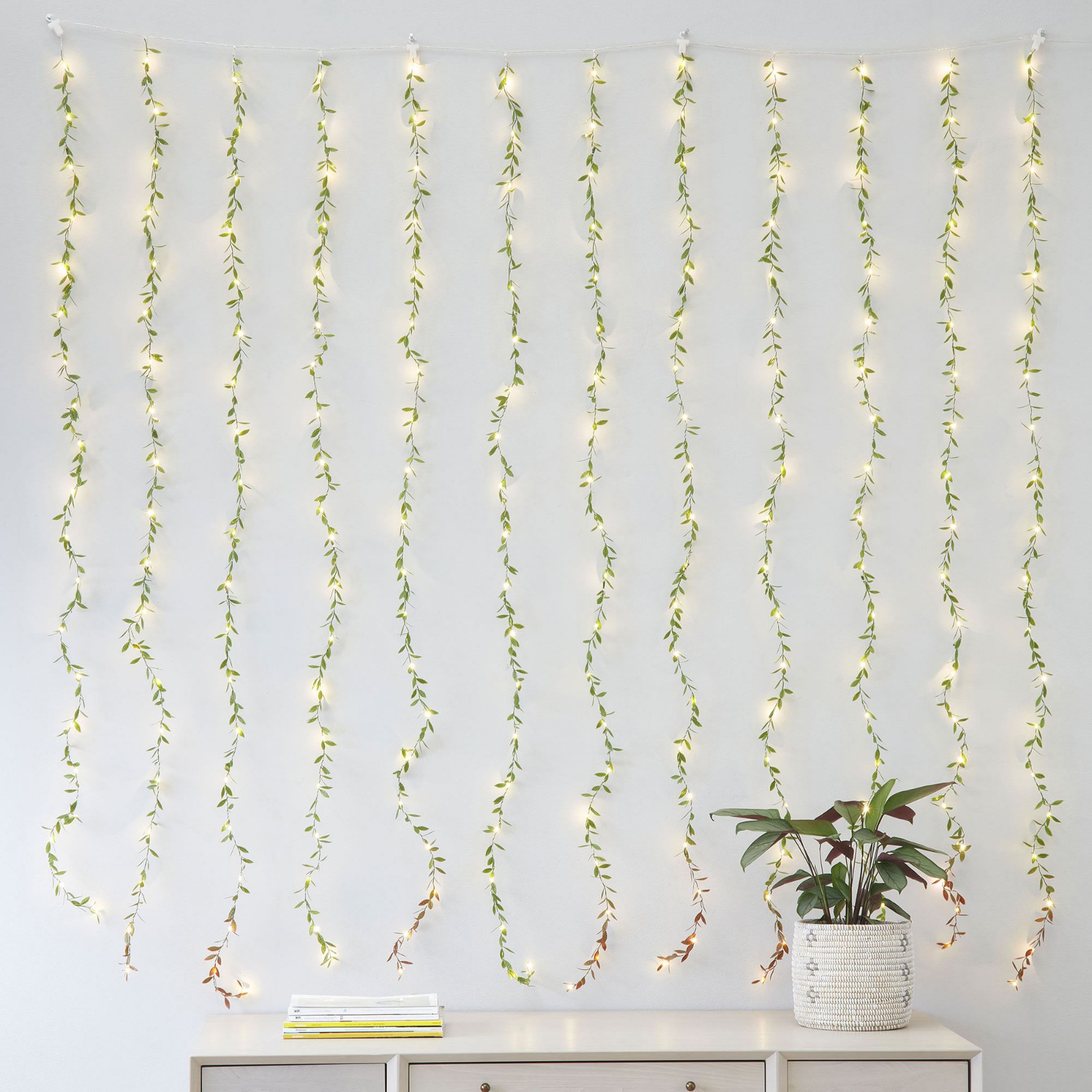 Best Seller Pottery Barn Curtain Leaf Waterfall String Lights