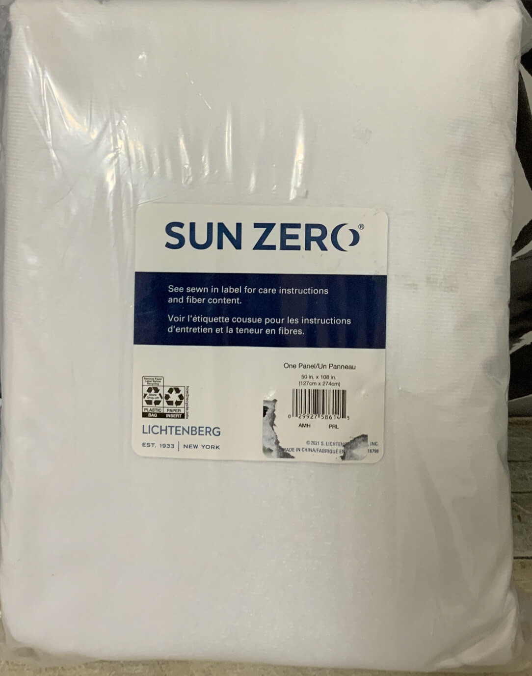 ⚡️Sun Zero Amherst Velvet Thermal 100% Blackout Curtain Panel Off White (108×50)
