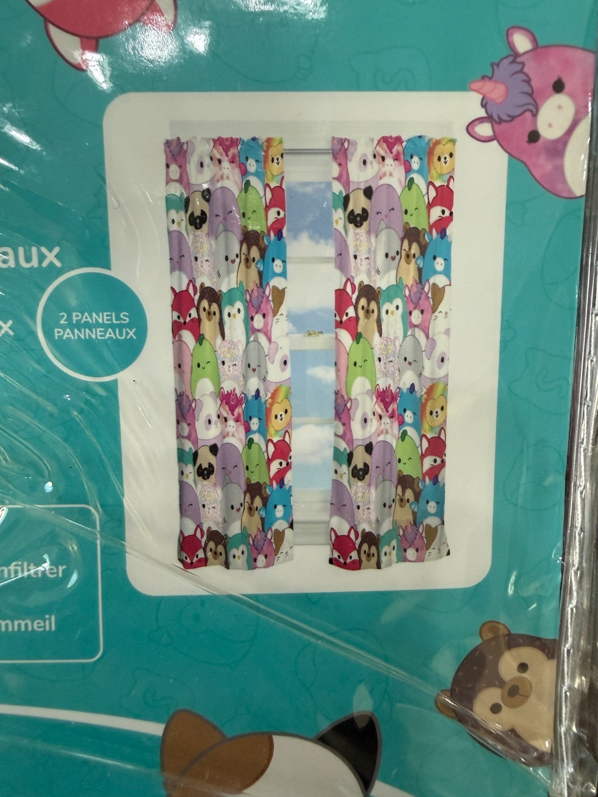 Squishmallows Room Darkening Drapery Window Curtain Panels 2pc 42×63