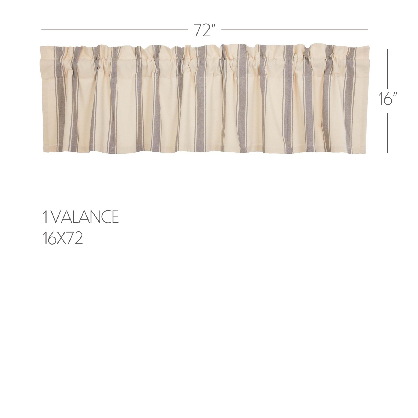 Farmhouse 16″x72″ Valance Creme Rod Pocket Kitchen Window Curtains VHC Brands