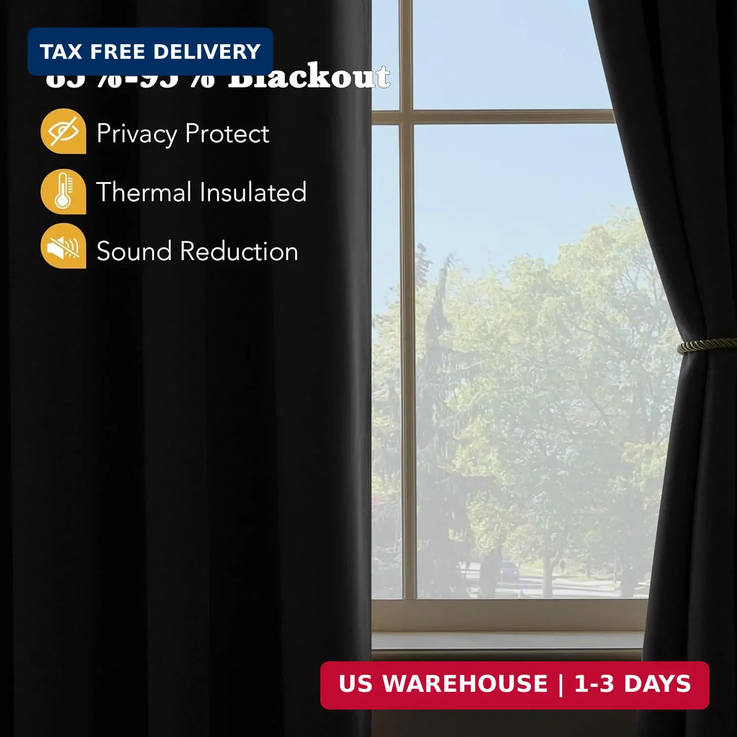 RYB HOME Short Blackout Curtains for Bedroom 36 Inch Length – Short Curtains for