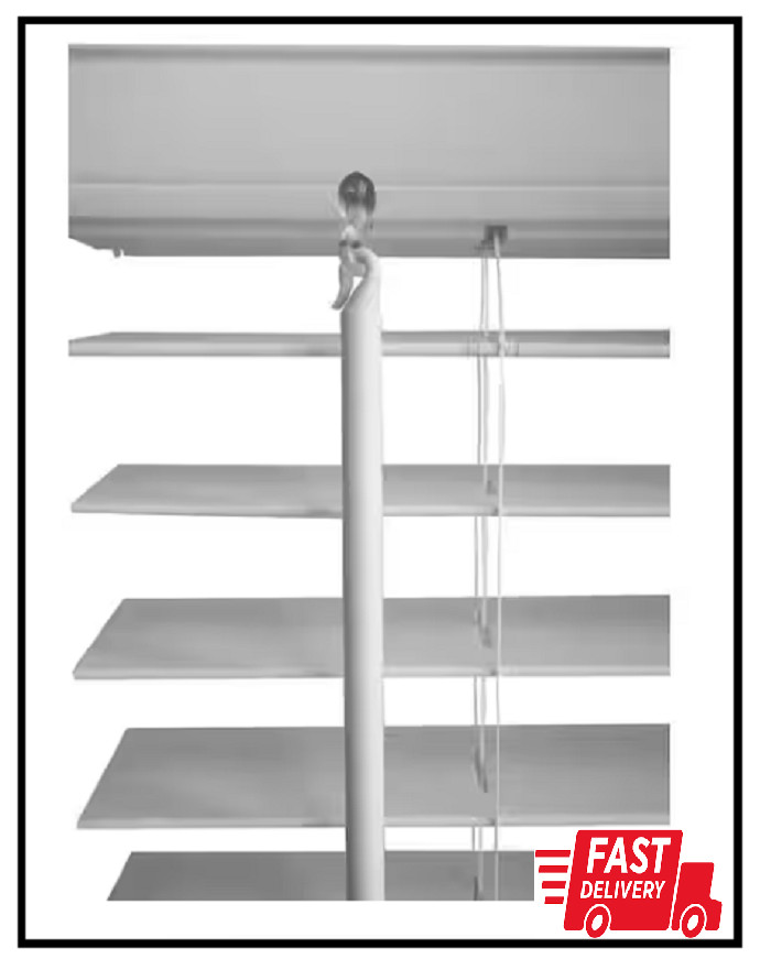 2 in. and 2-1/2 in. Cordless Faux Wood Blind Replacement Wand in White