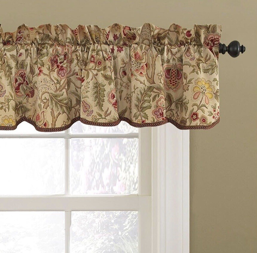 JCP WAVERLY IMPERIAL DRESS DECORATIVE TRIM VALANCE ANTIQUE 50″ W X 15″ L NEW