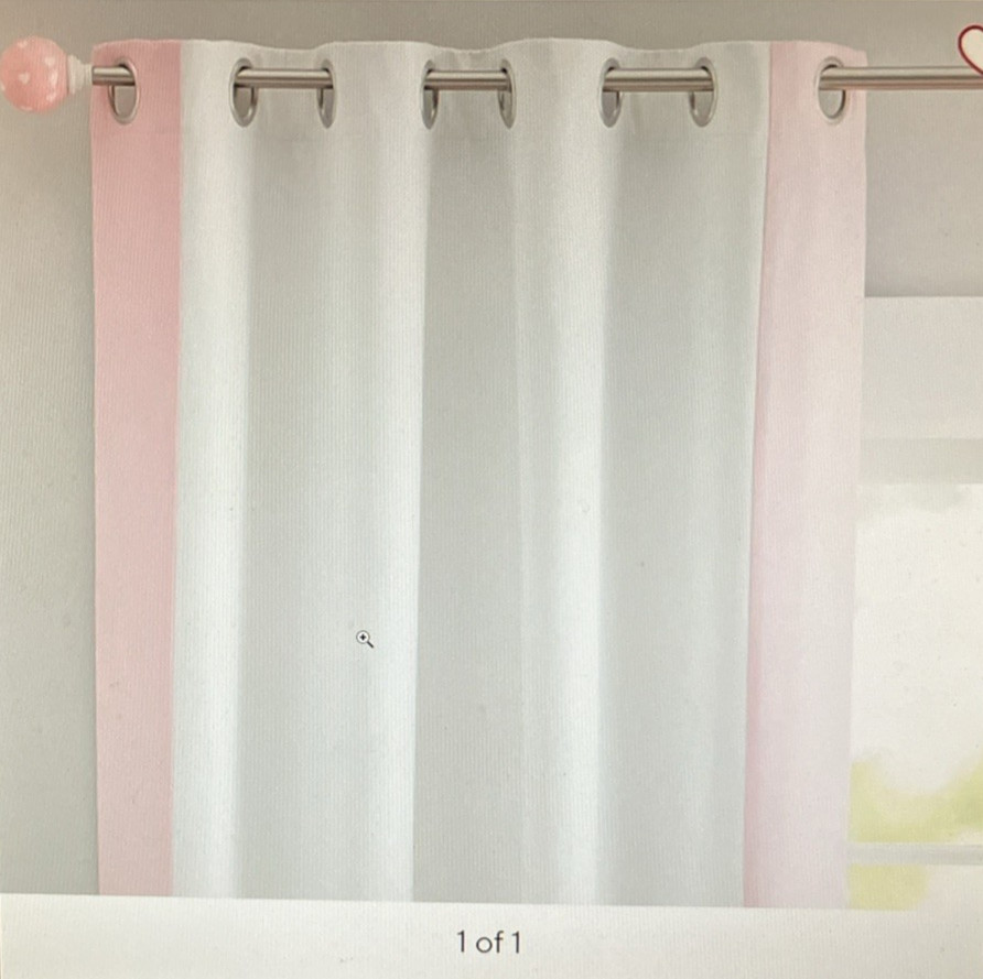 Pottery Barn Kids Color Pink Bordered Grommet Blackout Curtain 2 Panels 84″