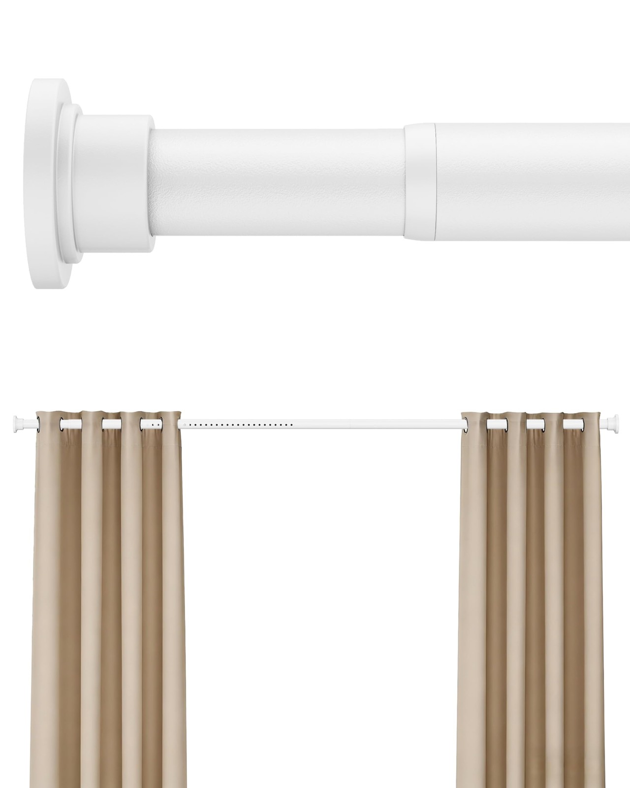 «EZFurni Heavy Duty Tension Rod 42-123″» – No Drill Room Divider, White»