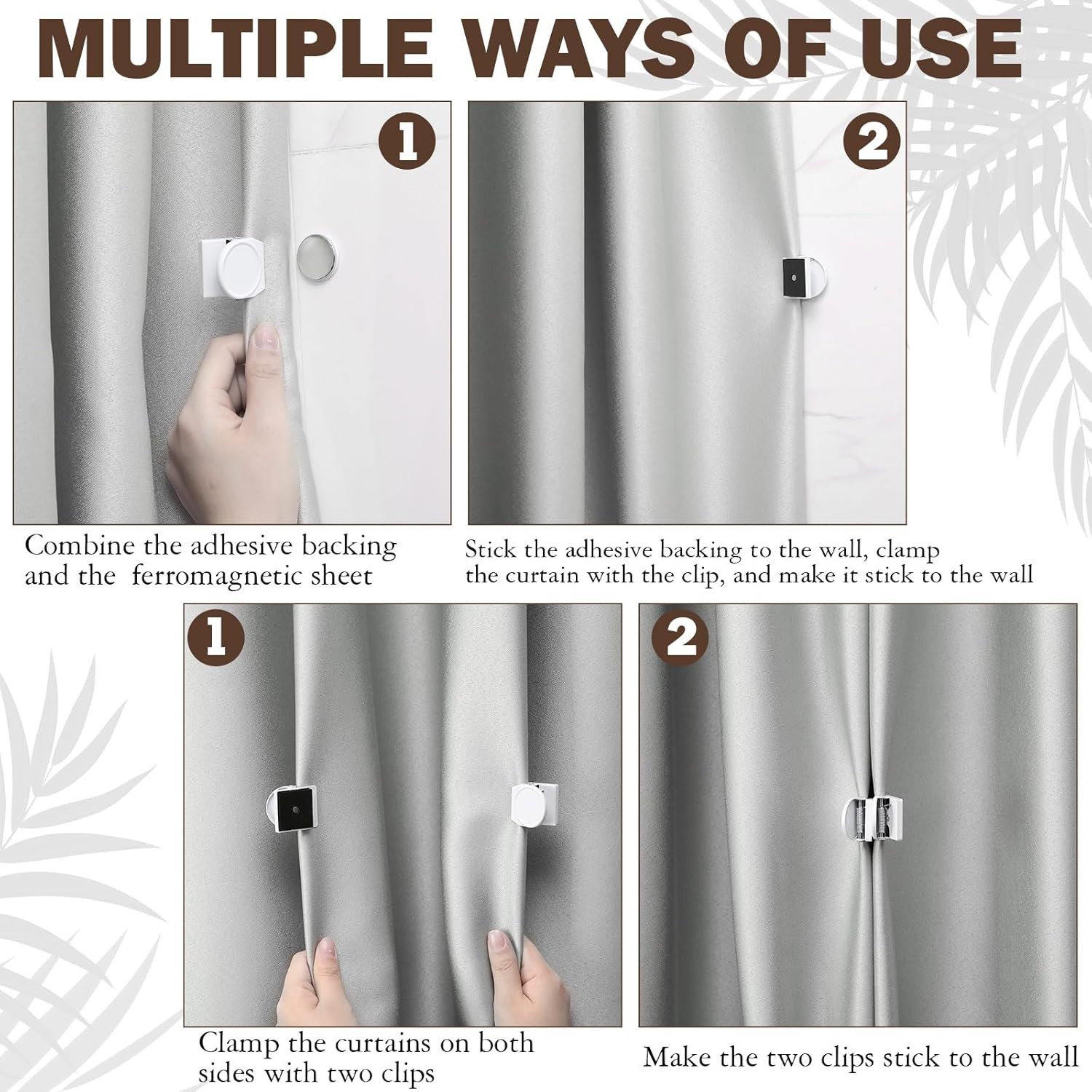 10 Magnetic Window Curtain Clips, Extra Large Magnetic Curtains