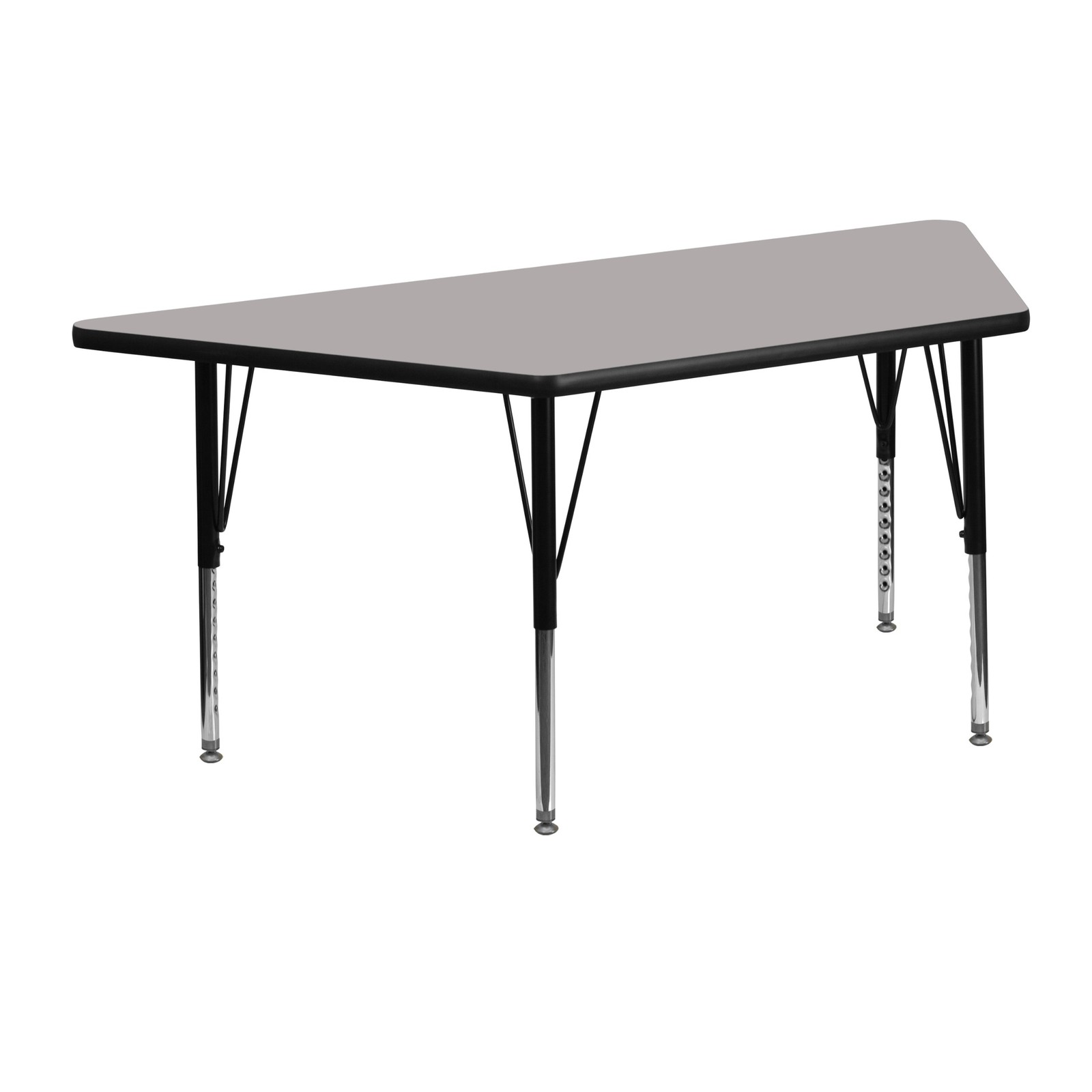EMMA + OLIVER 22.5×45 Trapezoid Grey HP Laminate Preschool Activity Table