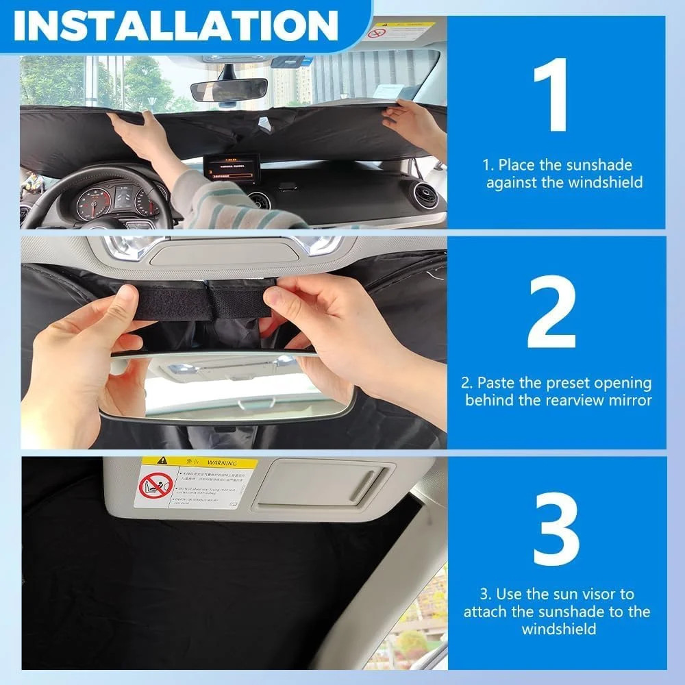 300T Thickened Automotive Glass Sunshade and Comes with Storage Bag,Keep Car Int