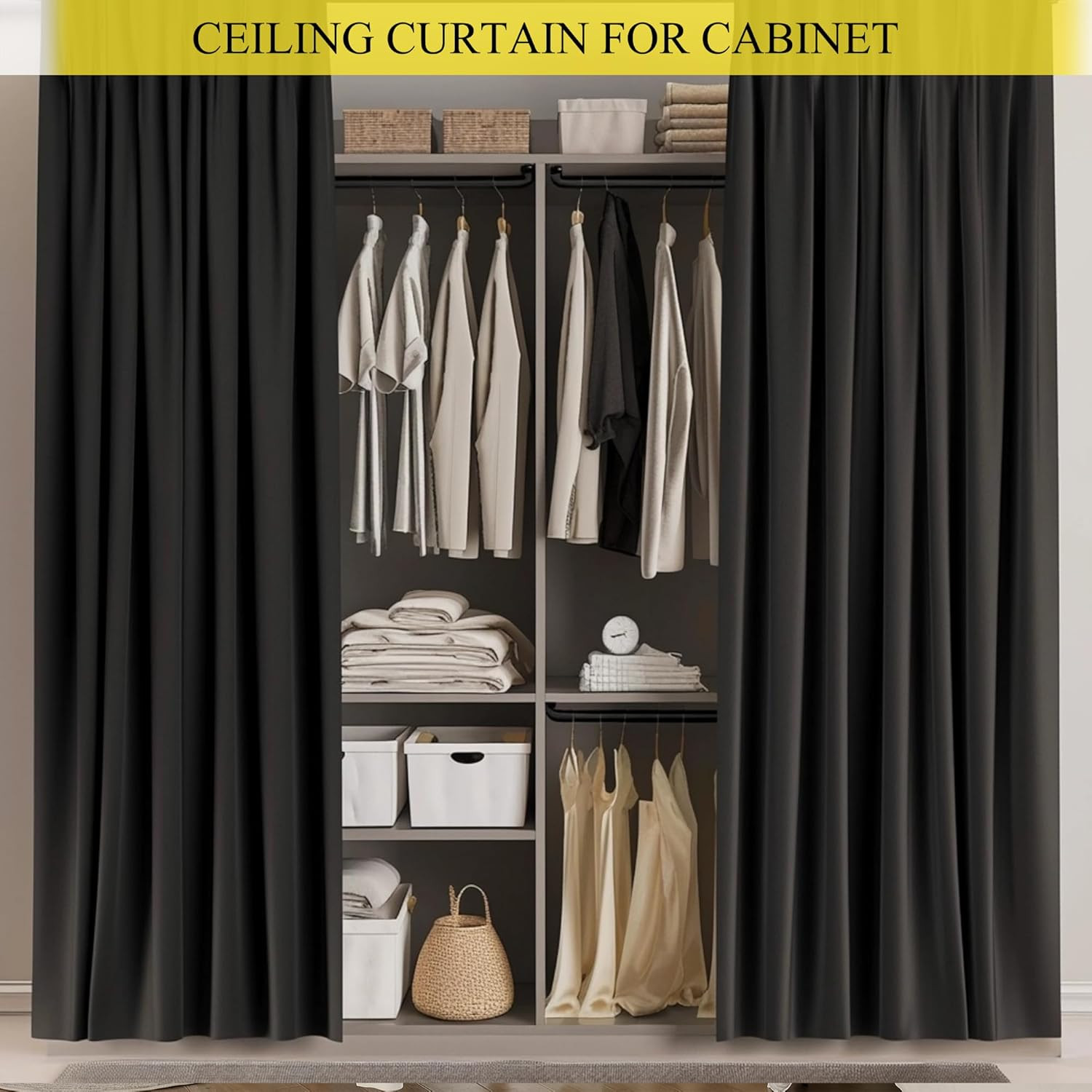 Room Divider Curtain Sets with Bendable Ceiling Track, 95% Blackout Total Privac