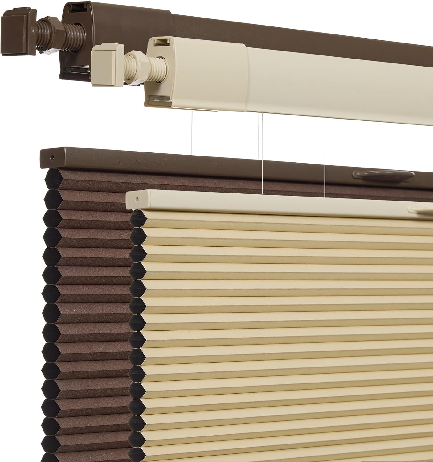 No Drill Cellular Shades 27″x64″ Top Down Bottom Up Blackout Cordless Beige Blin
