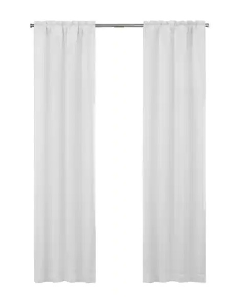 Eclipse White Rod Pocket Blackout Curtain Liners- 54 in. W x 80 in. L