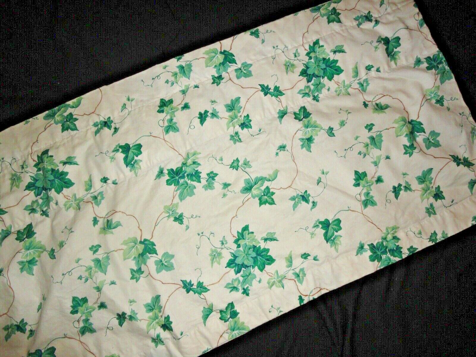 VINTAGE CANNON IVY GREEN & OFF WHITE WIDE (1) LINED VALANCE 24X151 KITCHEN PATIO