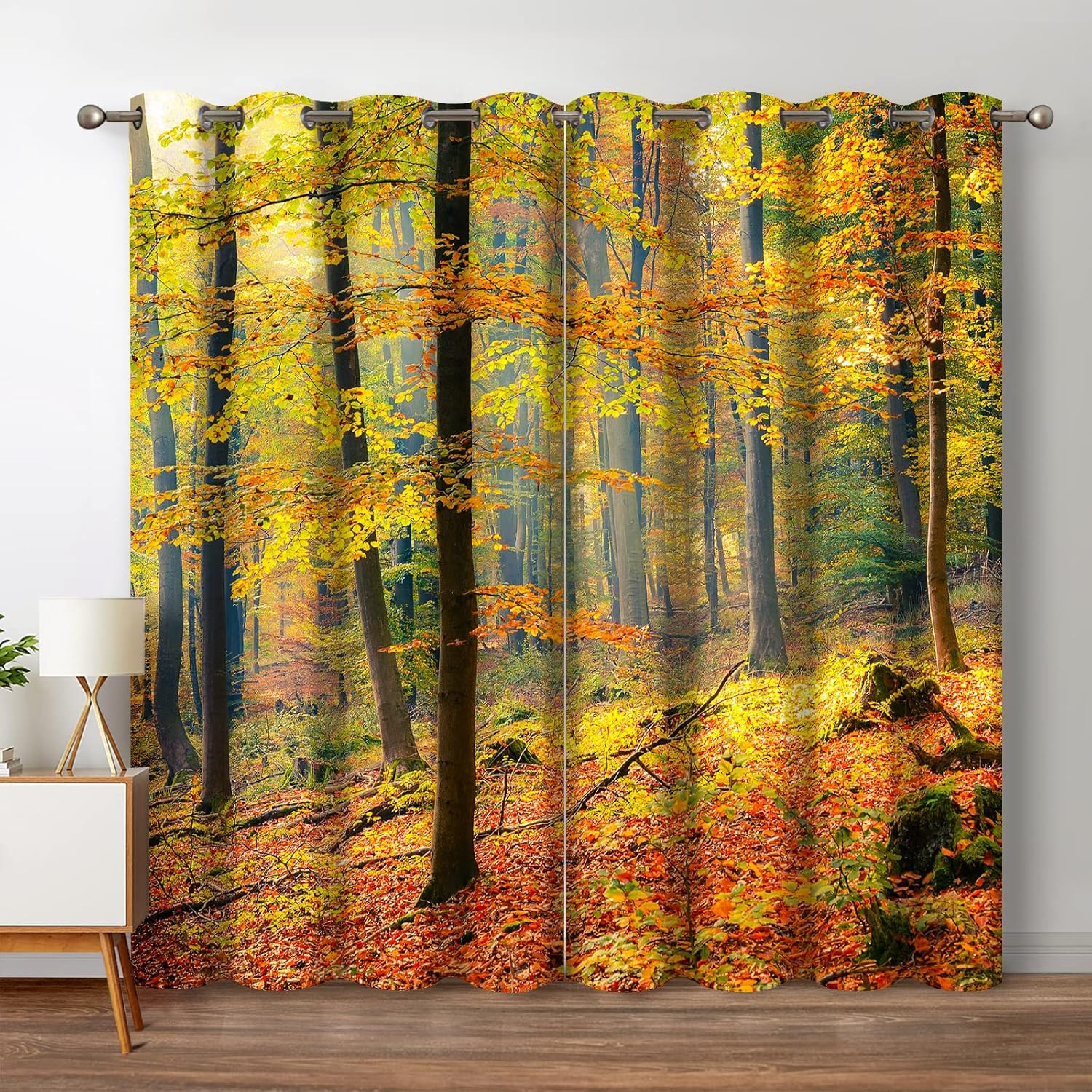Fall Tree Forest Blackout Curtains Jungle Autumn Tree Yellow Leaves Fall Nature