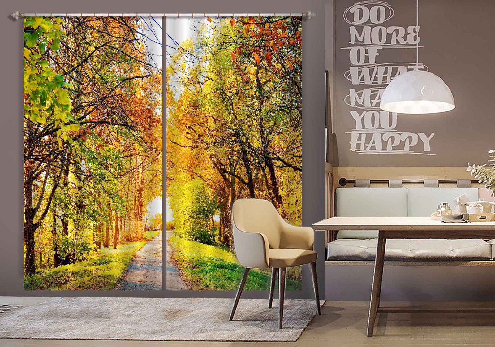 3D Forest Trees Path ZHUA3289 Photo Curtain Window Blockout Fabric Amy 2023