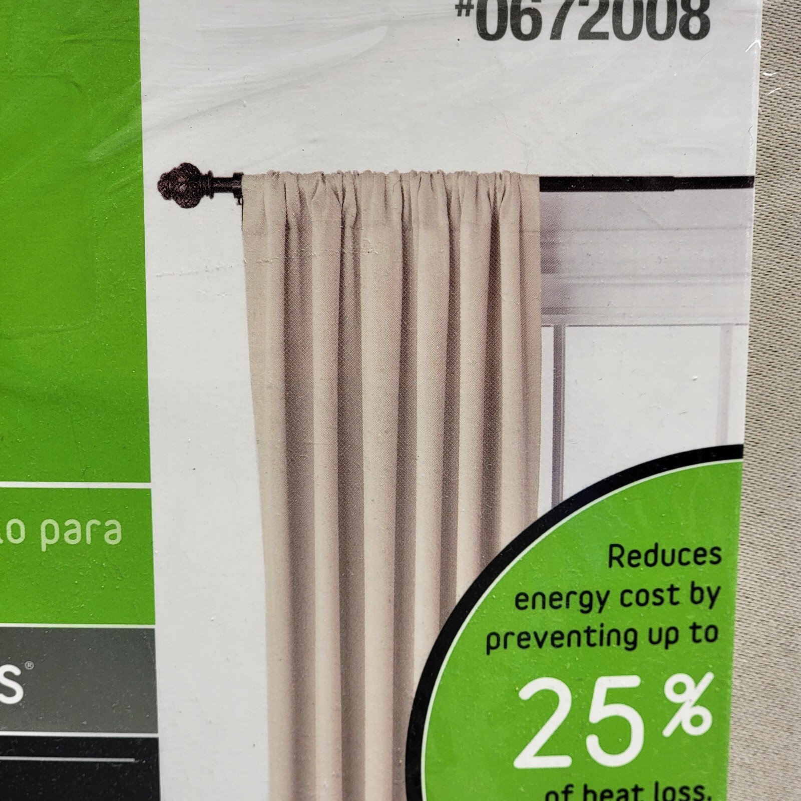 Style Selections, 84″ Room Darkening Single Rod Pocket Curtain Panel | Ivory