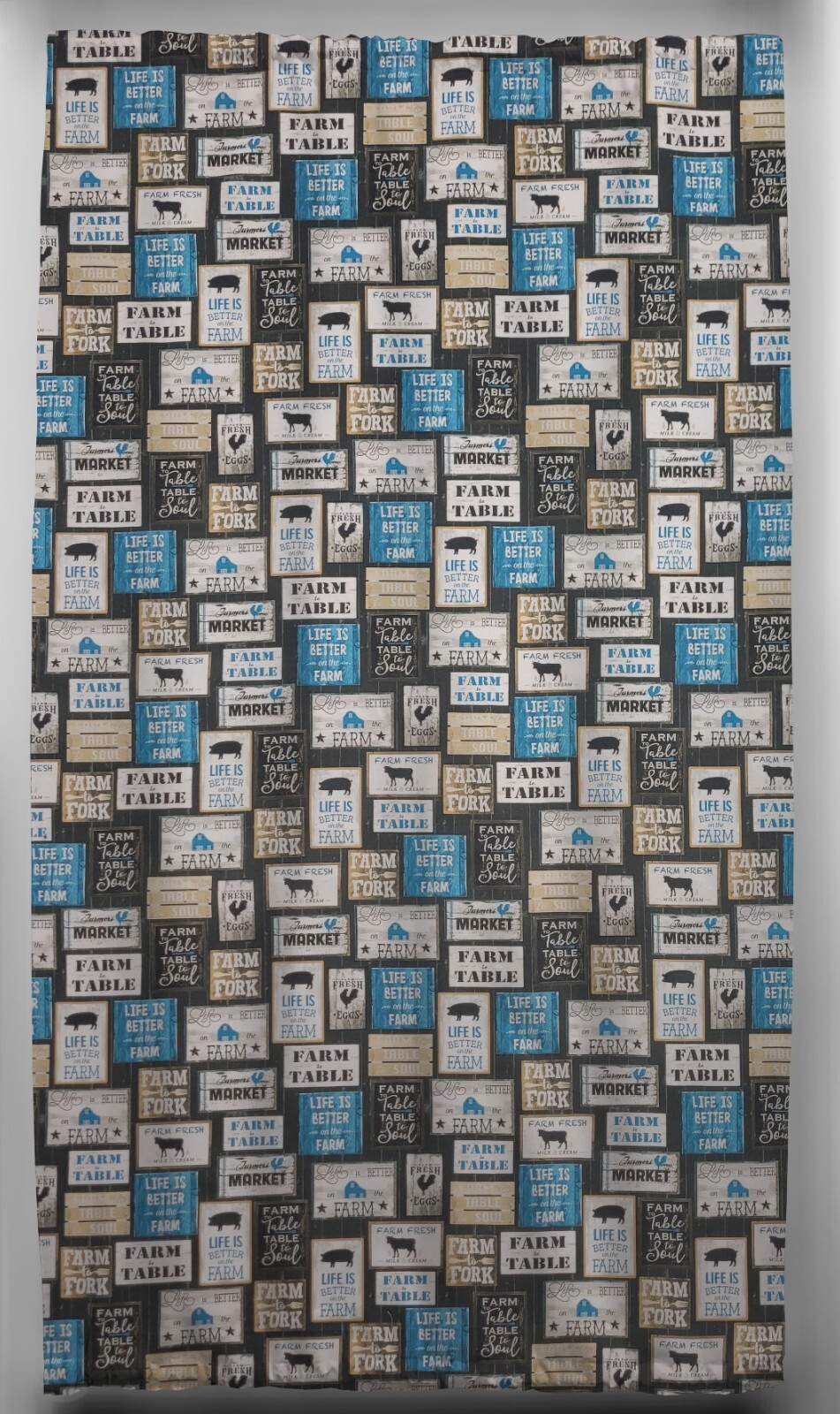 Farm To Table French Door Curtain Panel with Tie Back (3 Colors Available)