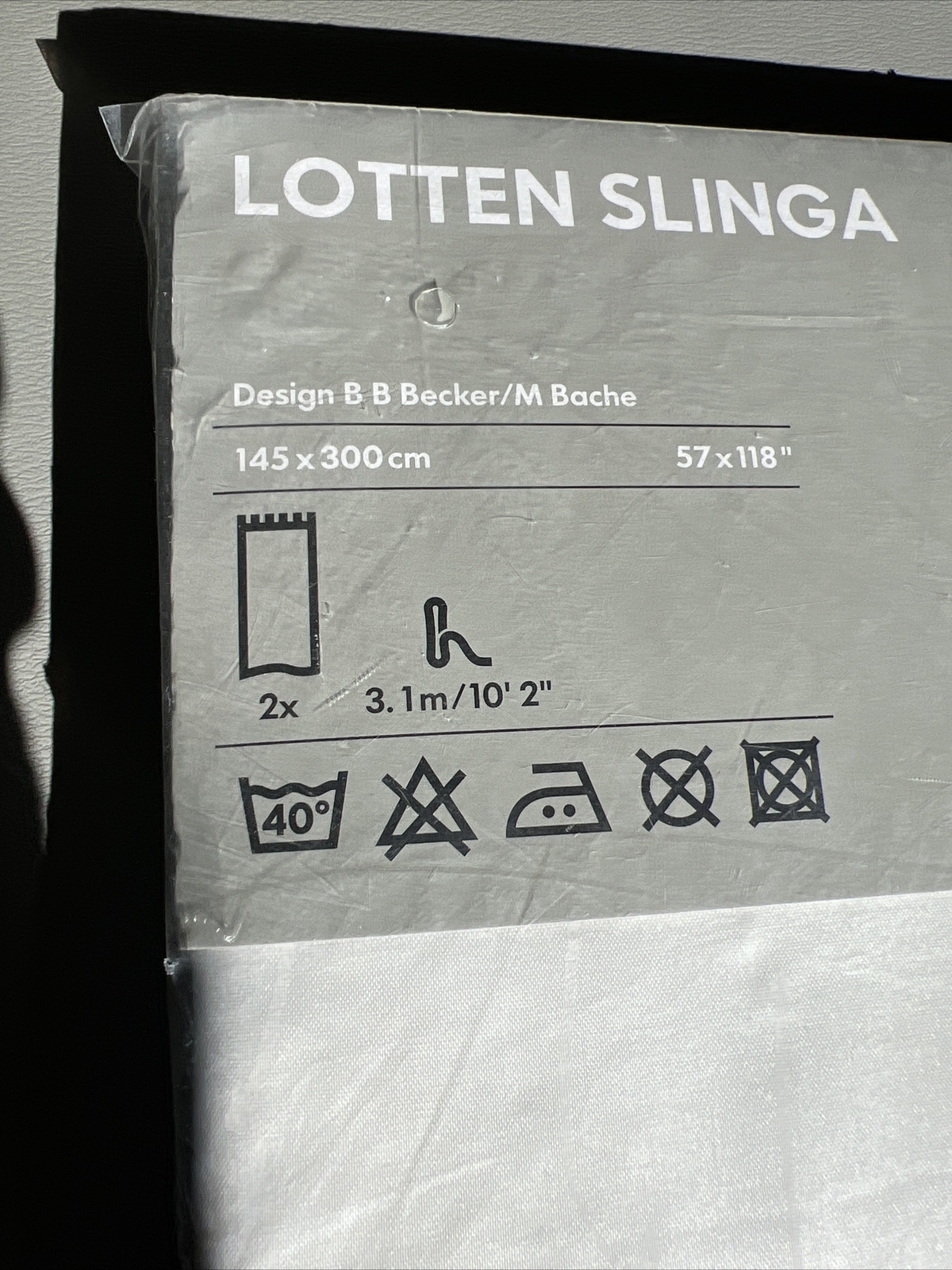 IKEA LOTTEN SLINGA Curtains NEW 57 X 118” 145 X 250cm White Sheer Panels